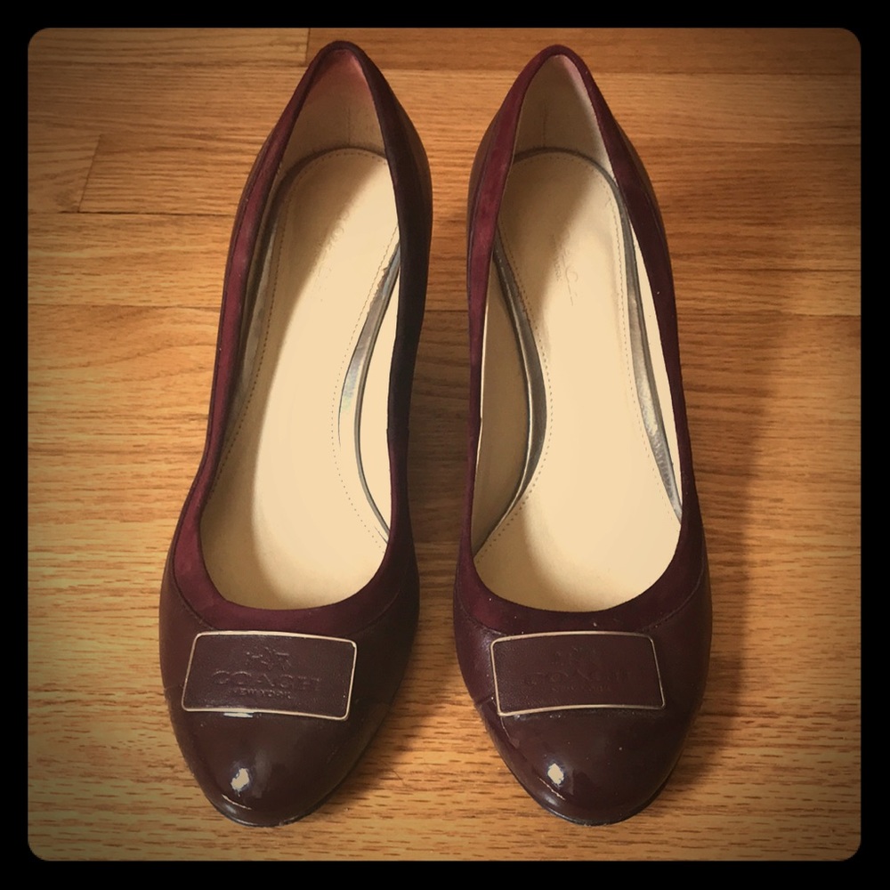 Coach Burgundy Wedges, Size 6.5